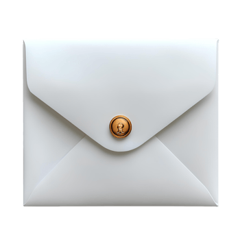 white envelope , Transparent Background, Clean Design, white envelope, Sealed Rectangular Envelope, Modern and Simple Style, Isolated Graphic Element for Mail png