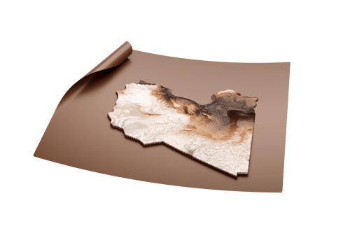 A brown paper with a map of the country png