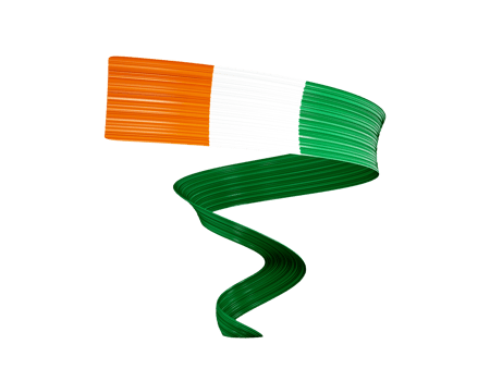 3d render of the flag of ireland png