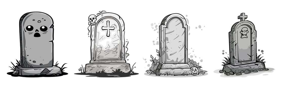 illustration of a cartoon tombstone vector