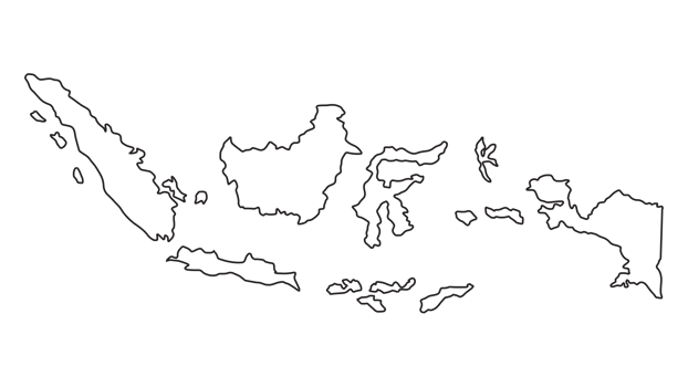 Indonesia Map Outlined png