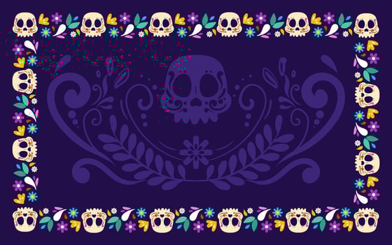 Ornament decoration dia de muertos background vector