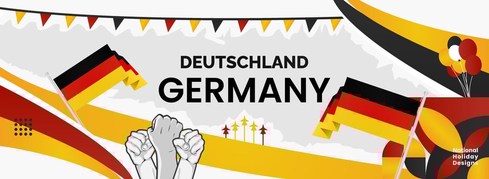 Long banner for German national day, with German flag, and additional ornaments for holiday party vector