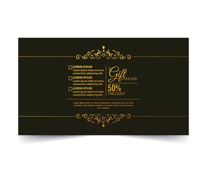 Luxury gold gift voucher template vector