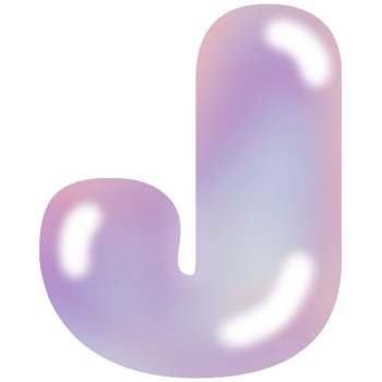 Pastel Bubble Letter J png