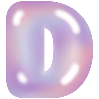 Pastel Bubble Letter D png