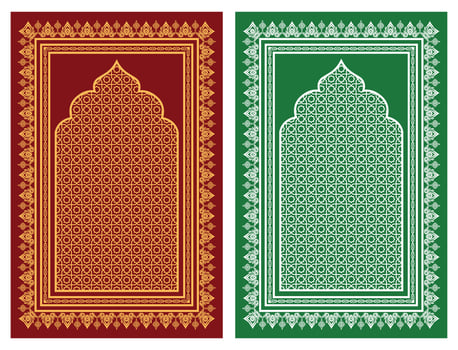 Arabic rug prayer mats design vector