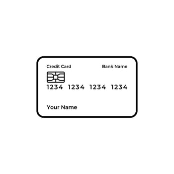 credit card icon design outline style vector