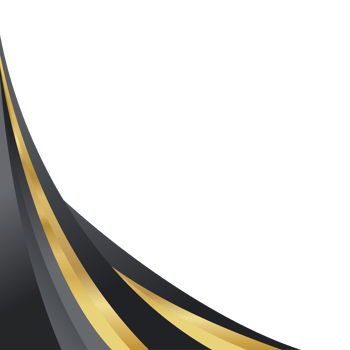Black gold curve corner border png