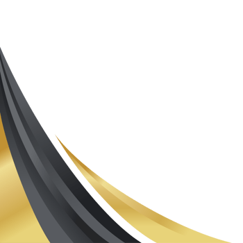 Black gold curve corner border minimalist decorative frame png