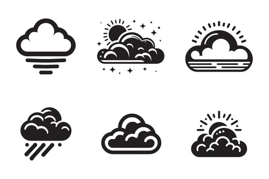 Set of Ethereal Clouds on Blue Horizon vector
