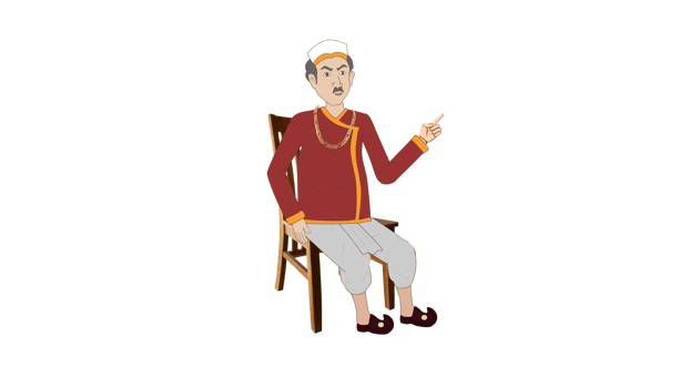Indian village rich man catoon character design png