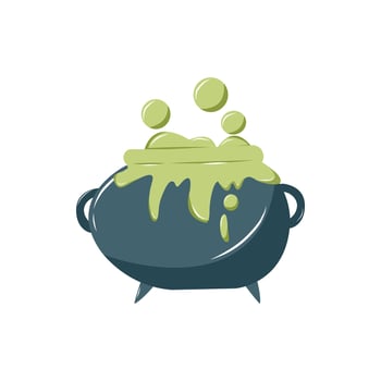 Magic potion cauldron. Halloween, autumn concept. Isolated illustration for card, postcard, cover. EPS 10 vector