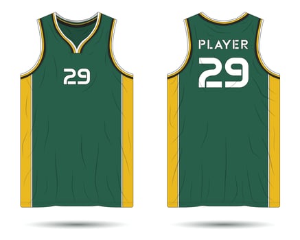 Basketball jersey uniform template front and back view vector