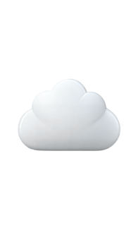 Minimalist white cloud icon on a black background, cloud computing and technology concept. png