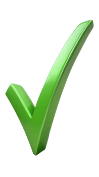 Large green checkmark icon on a grey background, symbol of confirmation and approval. png