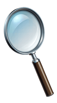 Magnifying glass with a wooden handle on a black background, tool for search and magnification. png
