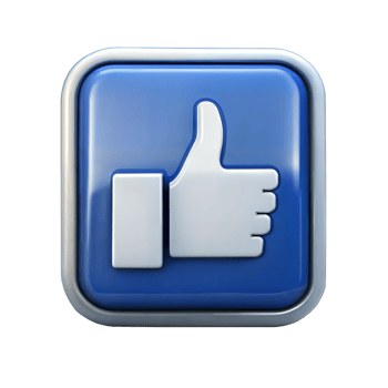 Blue like icon isolated on black, symbolizing social media approval and online interaction. png