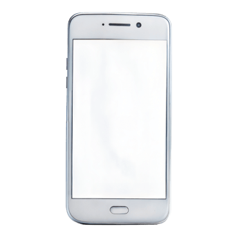 Modern white smartphone with a blank screen for communication and multimedia. png
