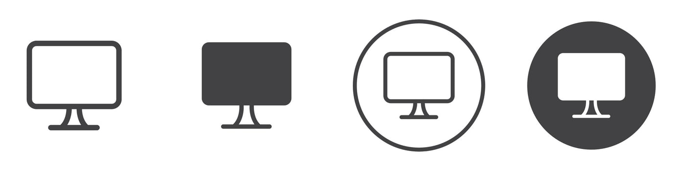 Computer Screen icon thin line illustration vector
