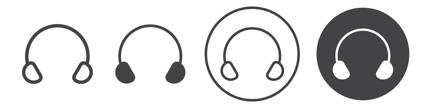 Headset icon thin line illustration vector