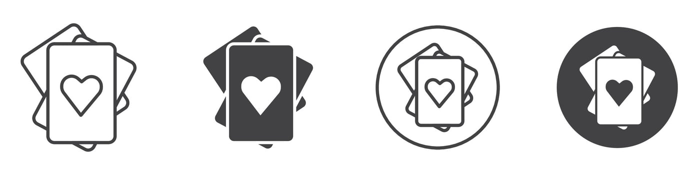 Playing cards icon thin line illustration vector