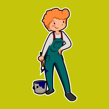 painter boy with any pose vector