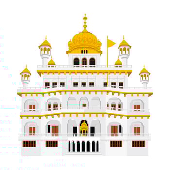 Isolated building illustration Shiromani Gurdwara Parbandhak vector