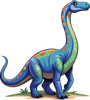 Brachiosaurus dinosaur sticker design vector