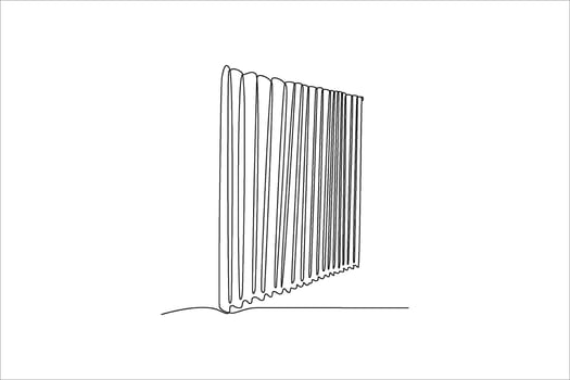 curtain continuous line illustration vector