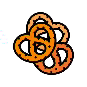 pretzels snack food color icon illustration vector