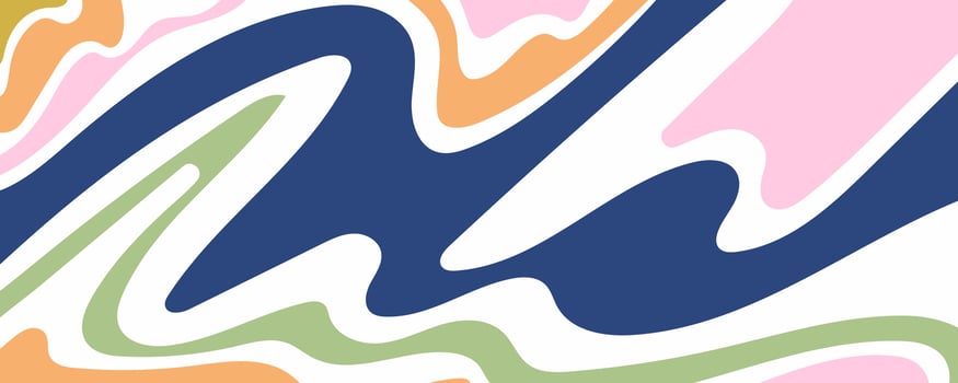 Abstract Landscape wave banner background with colorful waves. Trendy illustration in style retro 60s, 70s for text, for banner, greeting card, poster and advertising vector