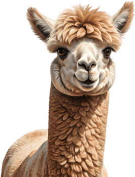 Alpaca Farmer with Vegetables Garden Art. . png