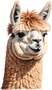 Adorable Fluffy Alpaca Cartoon Character. . png