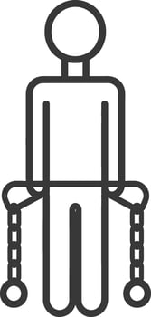 Stick Figure Person with Shackles vector