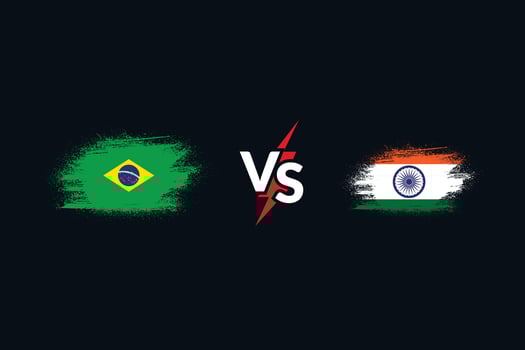 brazil vs india grangy effect flag vector