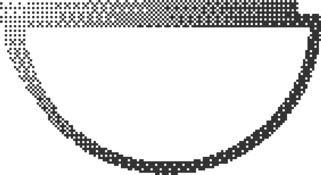 Pixel pattern frame. Bitmap arch window. Noisy arcade game gradient arc. Dotted dither graphic element. Geometric halftone abstract border. png
