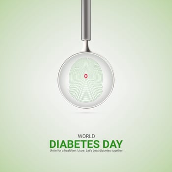 World Diabetes Day. November 14. Diabetes Day Magnifier Concept vector