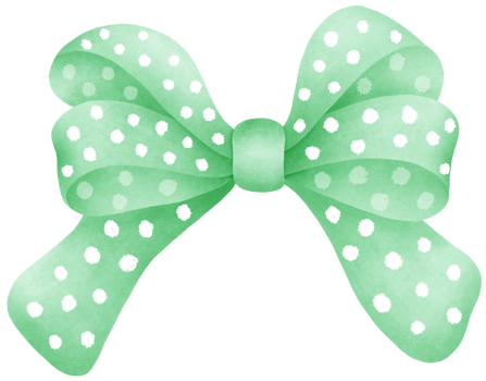 Watercolor green Ribbon with white polka dots Illustration Hand Drawn Cute Decorative Design for Christmas and Holiday png