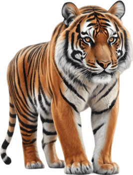 Whimsical Tiger Clipart for Childrens Books. . png