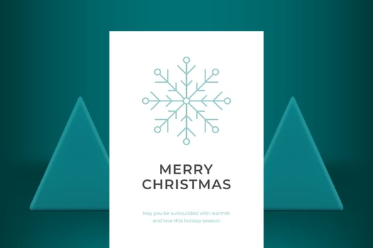 Winter ornamental snowflake Happy New Year congratulations modern greeting card design vector