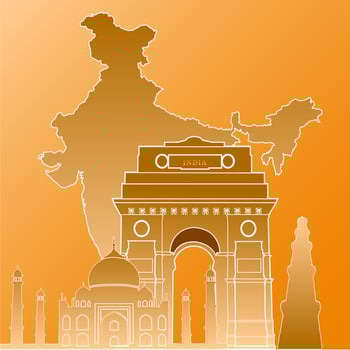 India map with india city vector