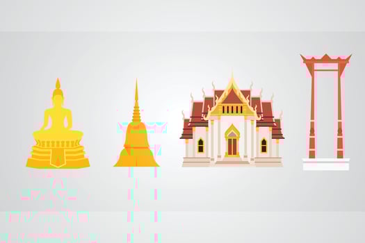 Thai Temple bhuddha asia culture collection illustration design vector