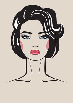 Portrait of a woman. The head of a girl vector