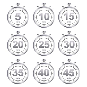 countdown timer icon set. Set of timer symbols. illustration vector