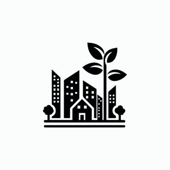 Urban green city logo vector