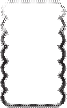 Pixel pattern texture wavy frame. Bitmap dotted retro abstract Y2K border. Dither squiggle geometric element. Neon grainy glitch shape png