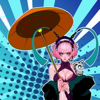 beauty girl in cyberpunk manga style and fashionable vector
