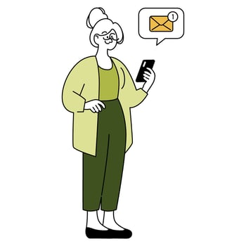 Older Businesswoman. Flat Illustration vector
