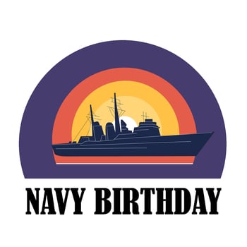Navy Birthday Simple Design vector